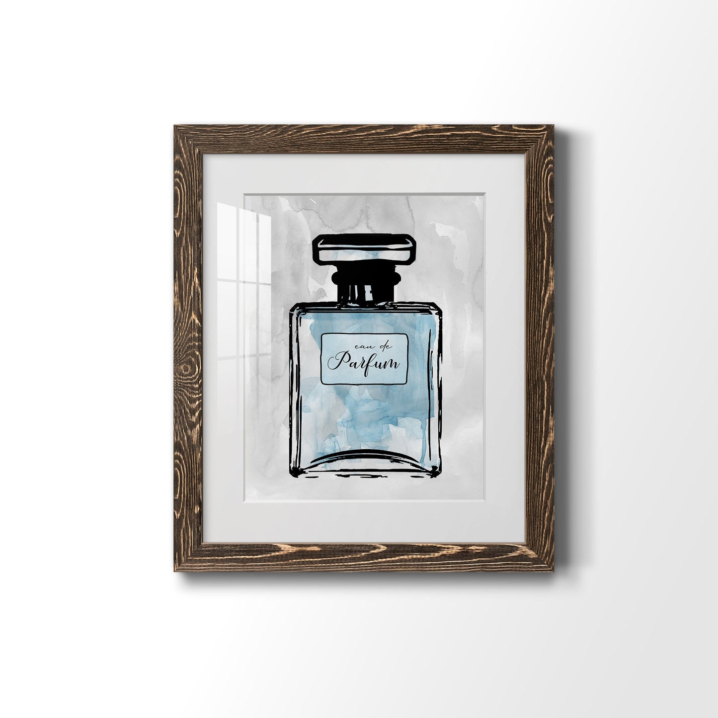 Blue Wash Perfume - Premium Framed Print - Distressed Barnwood Frame - Ready to Hang