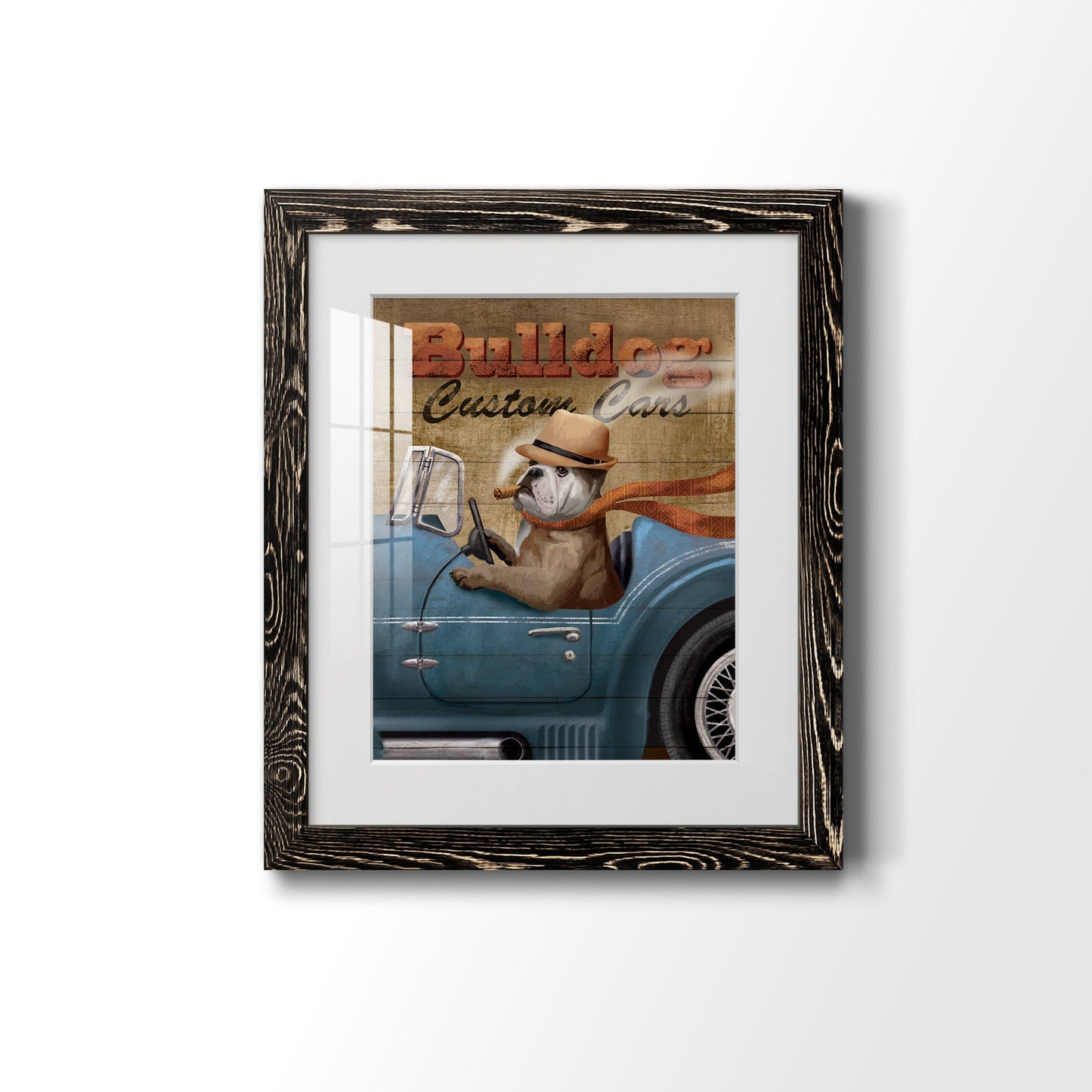 Bulldog Custom Cars - Premium Framed Print - Distressed Barnwood Frame - Ready to Hang