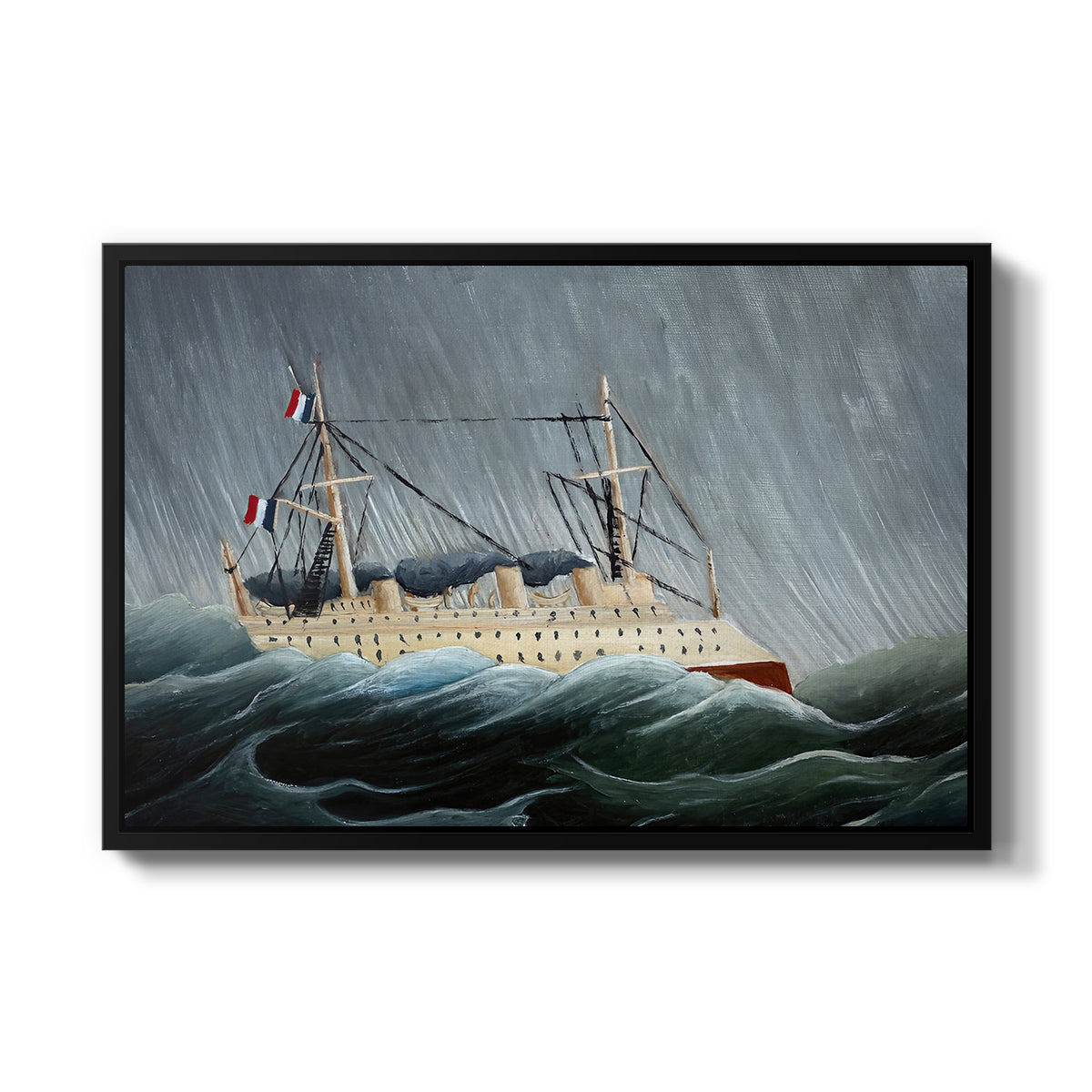 A Ship in the Storm, c. 1899 - Floater Framed Canvas Print