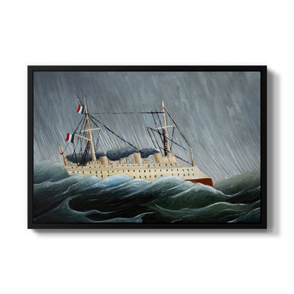 A Ship in the Storm, c. 1899 - Floater Framed Canvas Print