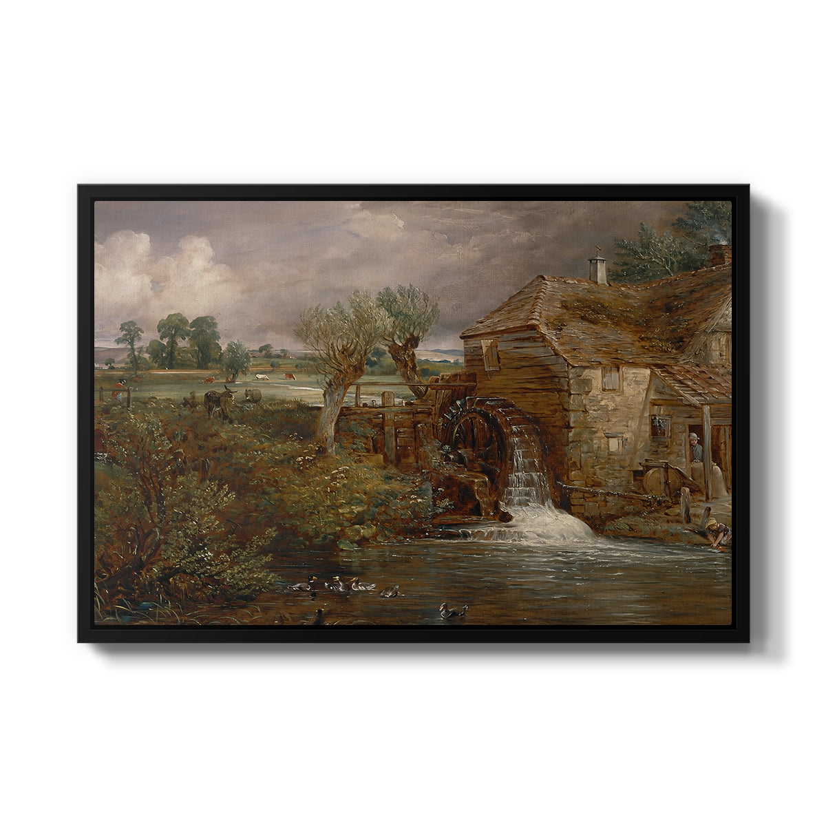 Parham Mill, Gillingham, 1826 - Floater Framed Canvas Print