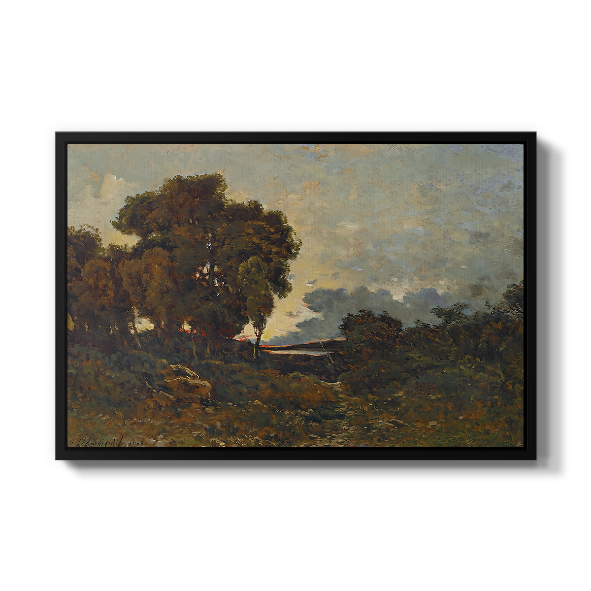 Sunset on the Allier (Soleil couchant sur l'Allier), 1904 - Floater Framed Canvas Print
