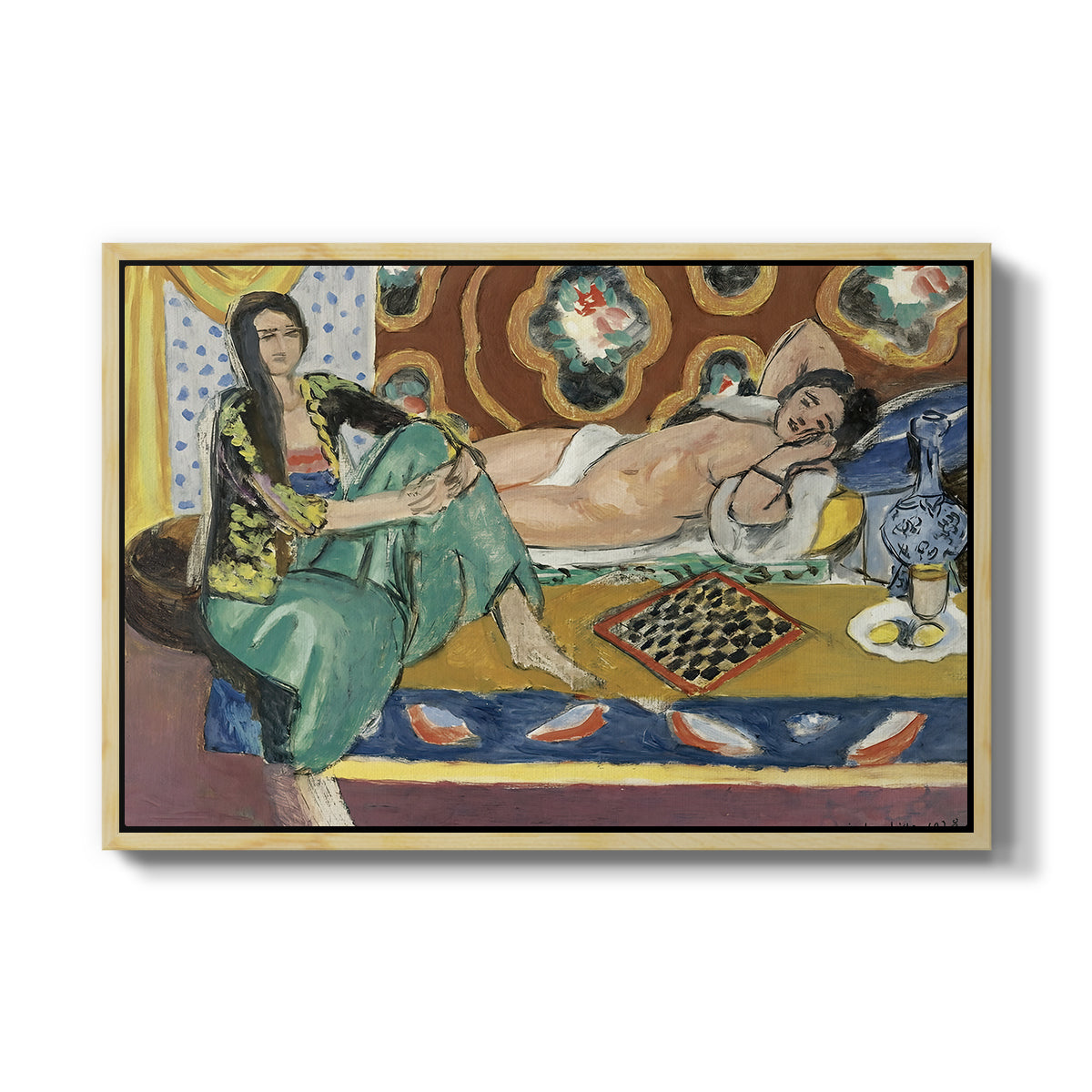 Odalisques Playing Checkers (Odalisques jouant aux dames), 1928 - Floater Framed Canvas Print