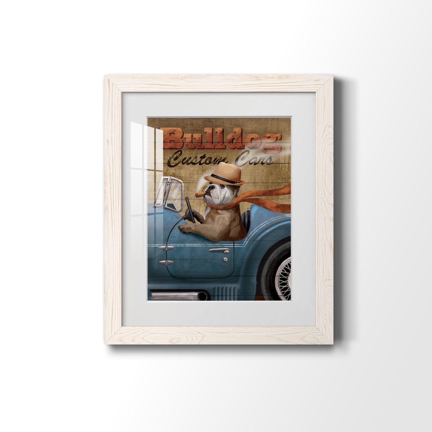 Bulldog Custom Cars - Premium Framed Print - Distressed Barnwood Frame - Ready to Hang