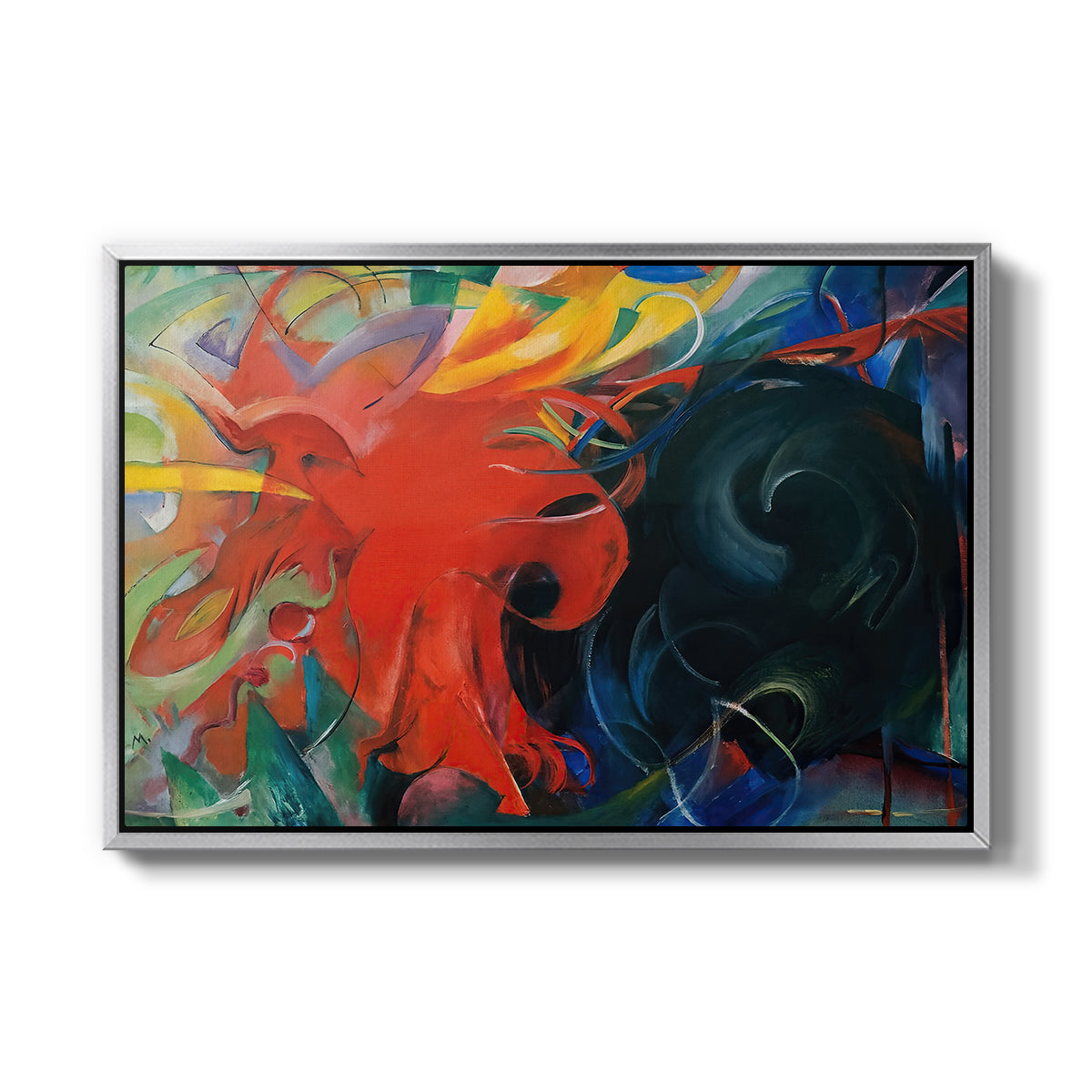 Fighting Forms, 1914 - Floater Framed Canvas Print