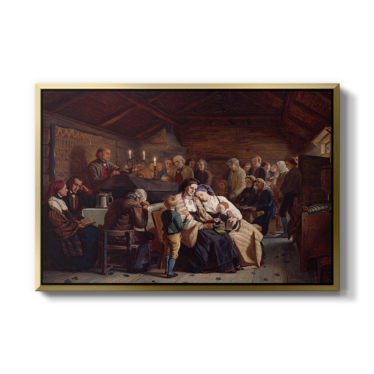 Funeral Feast, 1854 - Floater Framed Canvas Print