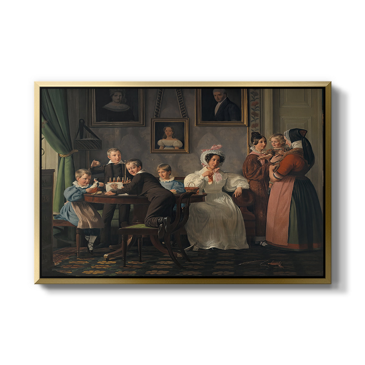 The Waagepetersen Family, 1836 - Floater Framed Canvas Print