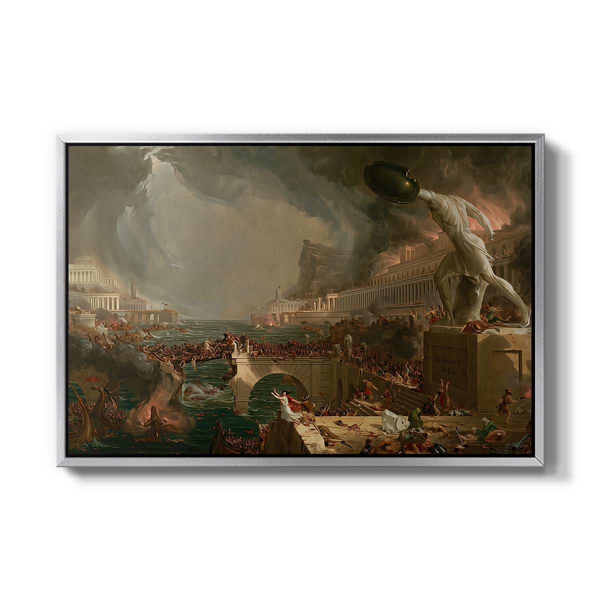 The Course of Empire: Destruction, 1836 - Floater Framed Canvas Print
