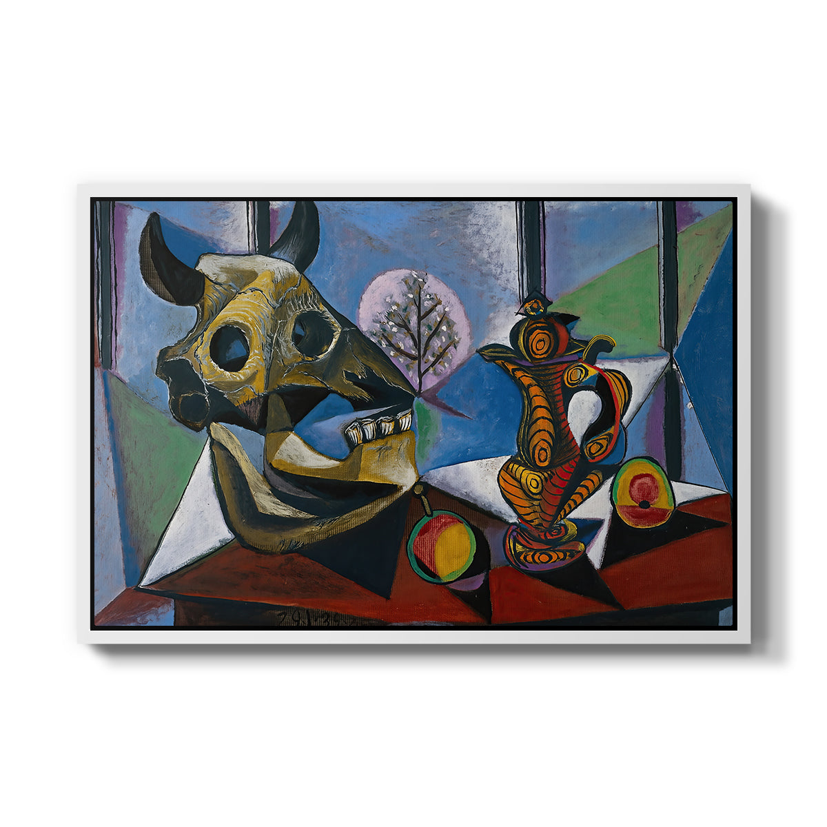 Still Life with Bull's Skull, 1939 - Floater Framed Canvas Print