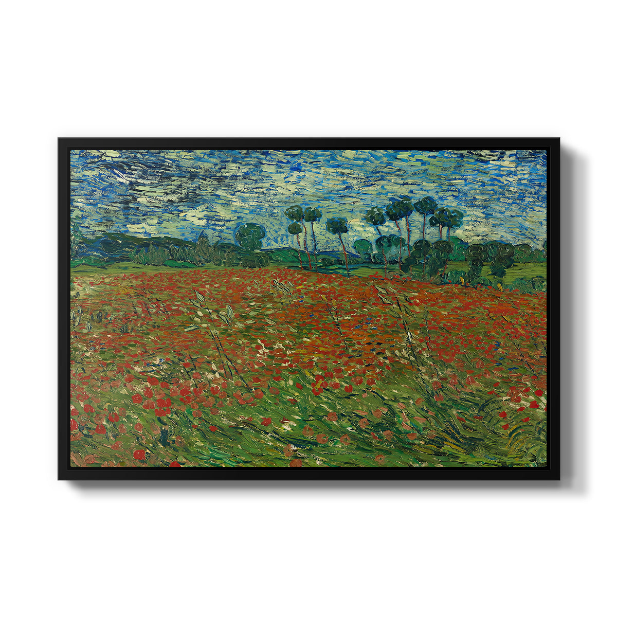 Field with Poppies, 1889 - Floater Framed Canvas Print
