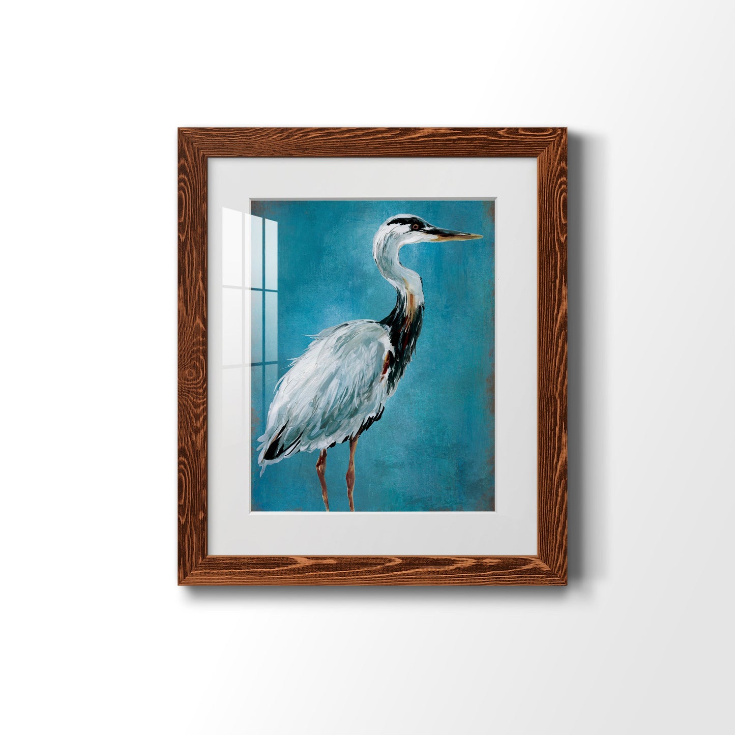 Great Blue Heron I - Premium Framed Print - Distressed Barnwood Frame - Ready to Hang