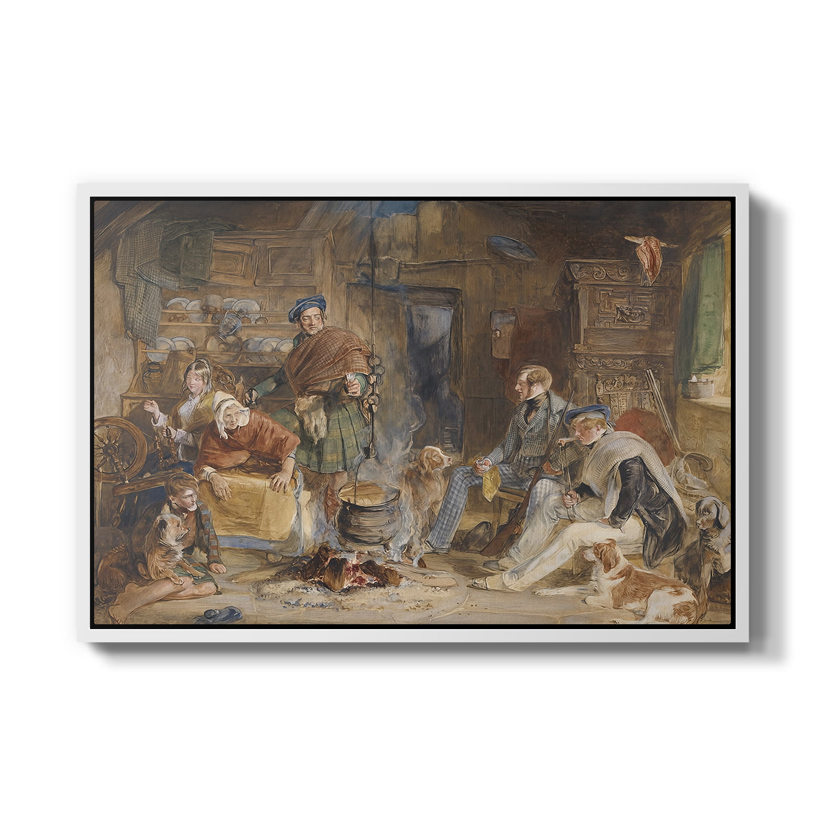 Highland Hospitality, 1832 - Floater Framed Canvas Print
