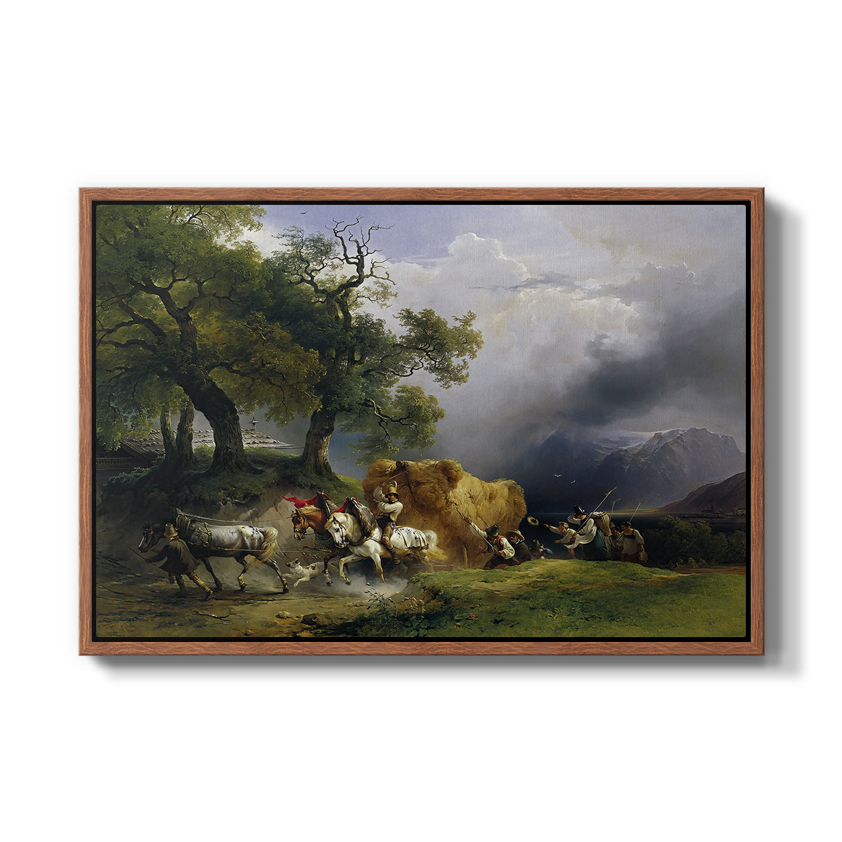 The Harvest Wagon (Der Heuwagen), c. 1850 - Floater Framed Canvas Print