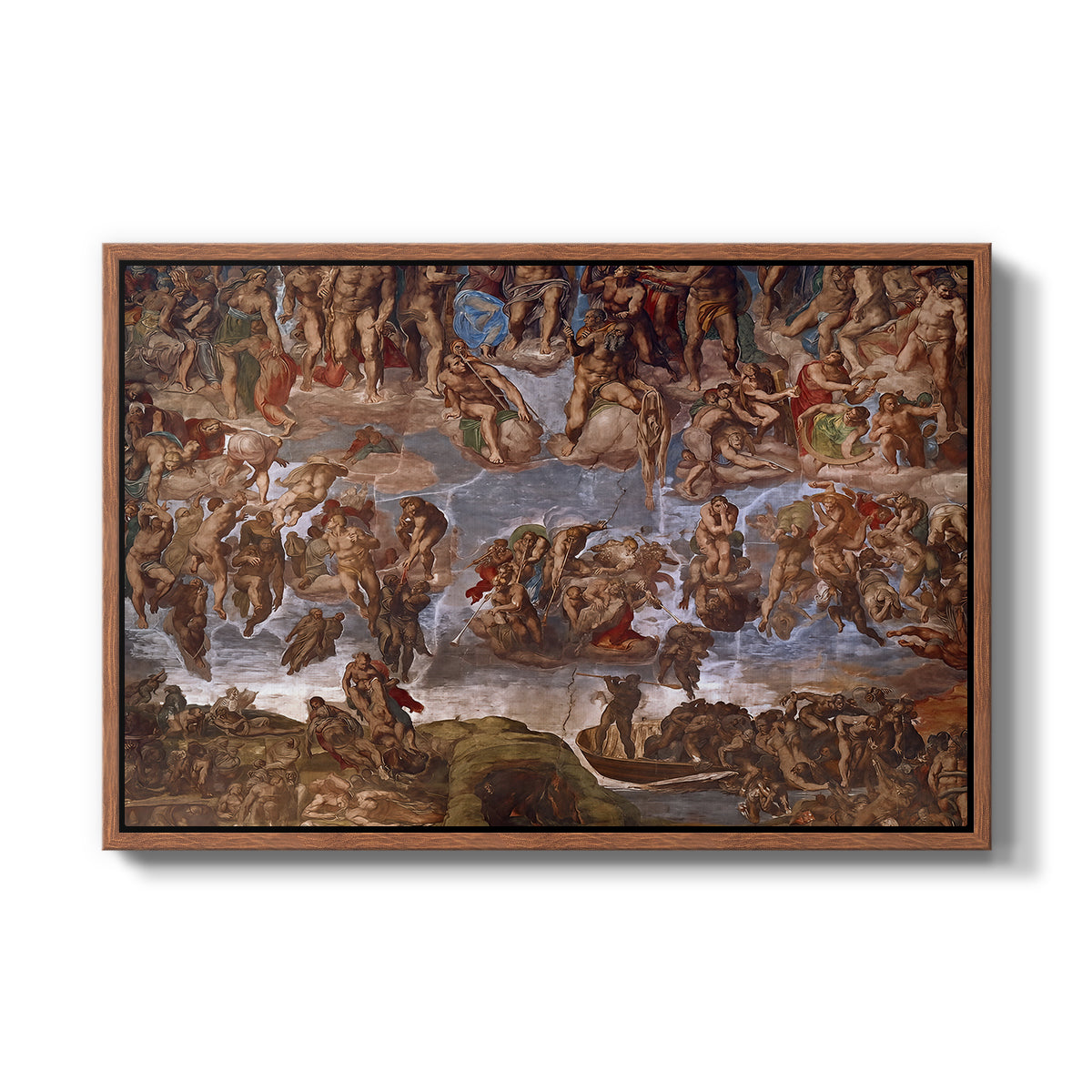 The Last Judgment (Charon's Boat and the Damned), 1536-1541 - Floater Framed Canvas Print