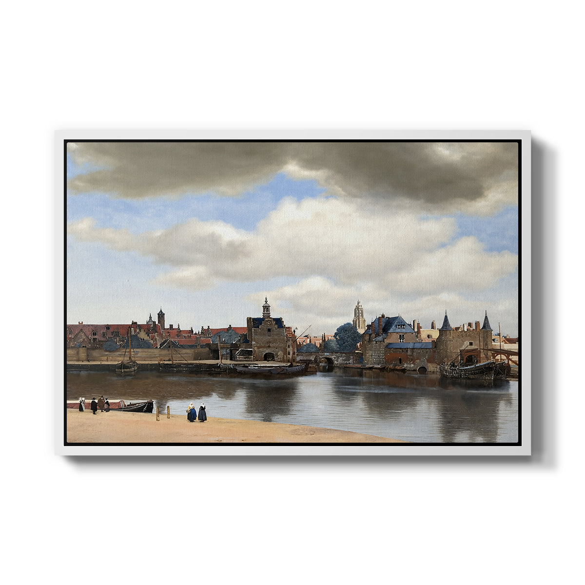 View of Delft, c. 1660-1661 - Floater Framed Canvas Print