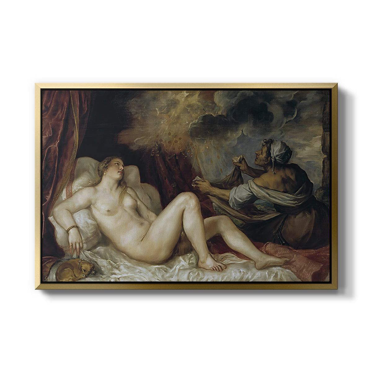 Danaë, c. 1560-1565 - Floater Framed Canvas Print