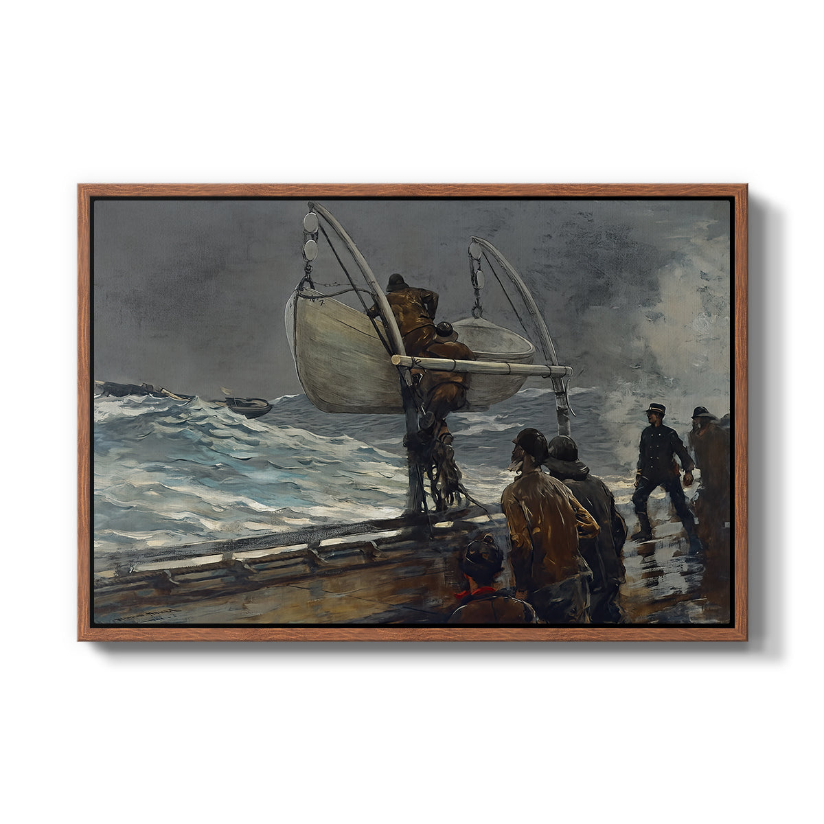 The Signal of Distress, c. 1896 - Floater Framed Canvas Print