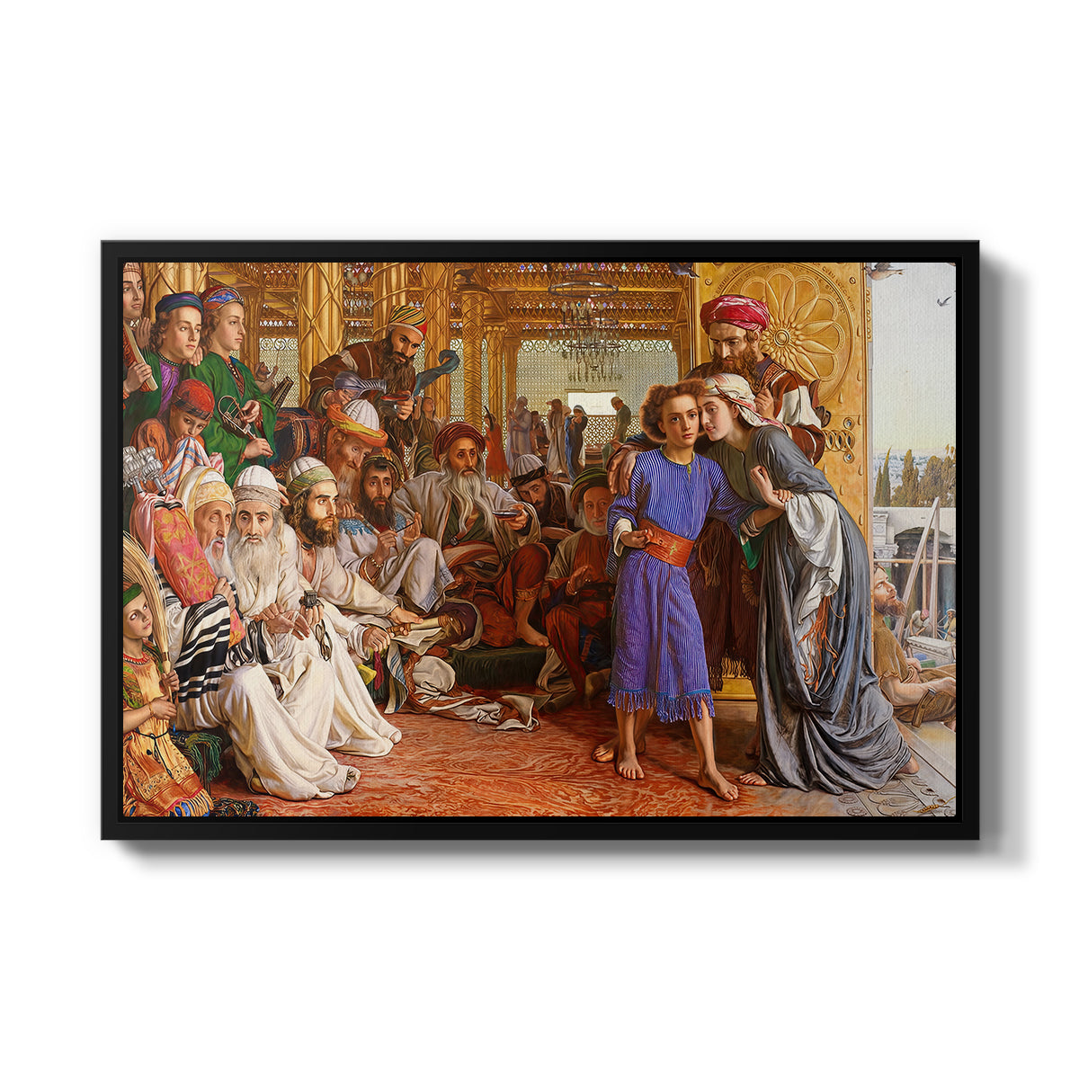 The Finding of the Saviour in the Temple, 1854-1860 - Floater Framed Canvas Print