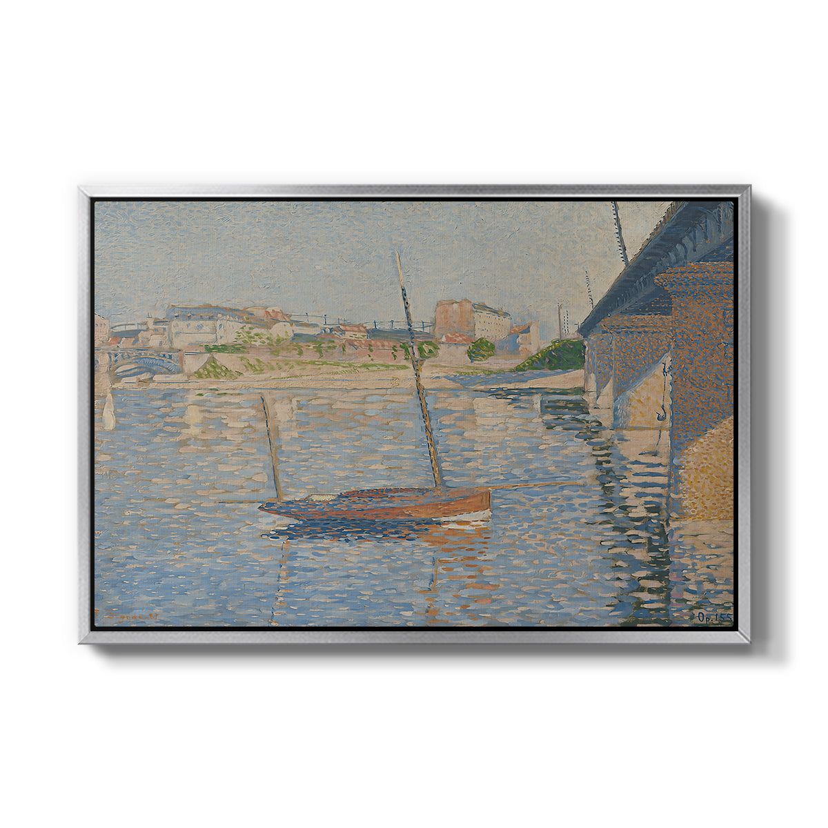Le Clipper, Asnières, 1887 - Floater Framed Canvas Print