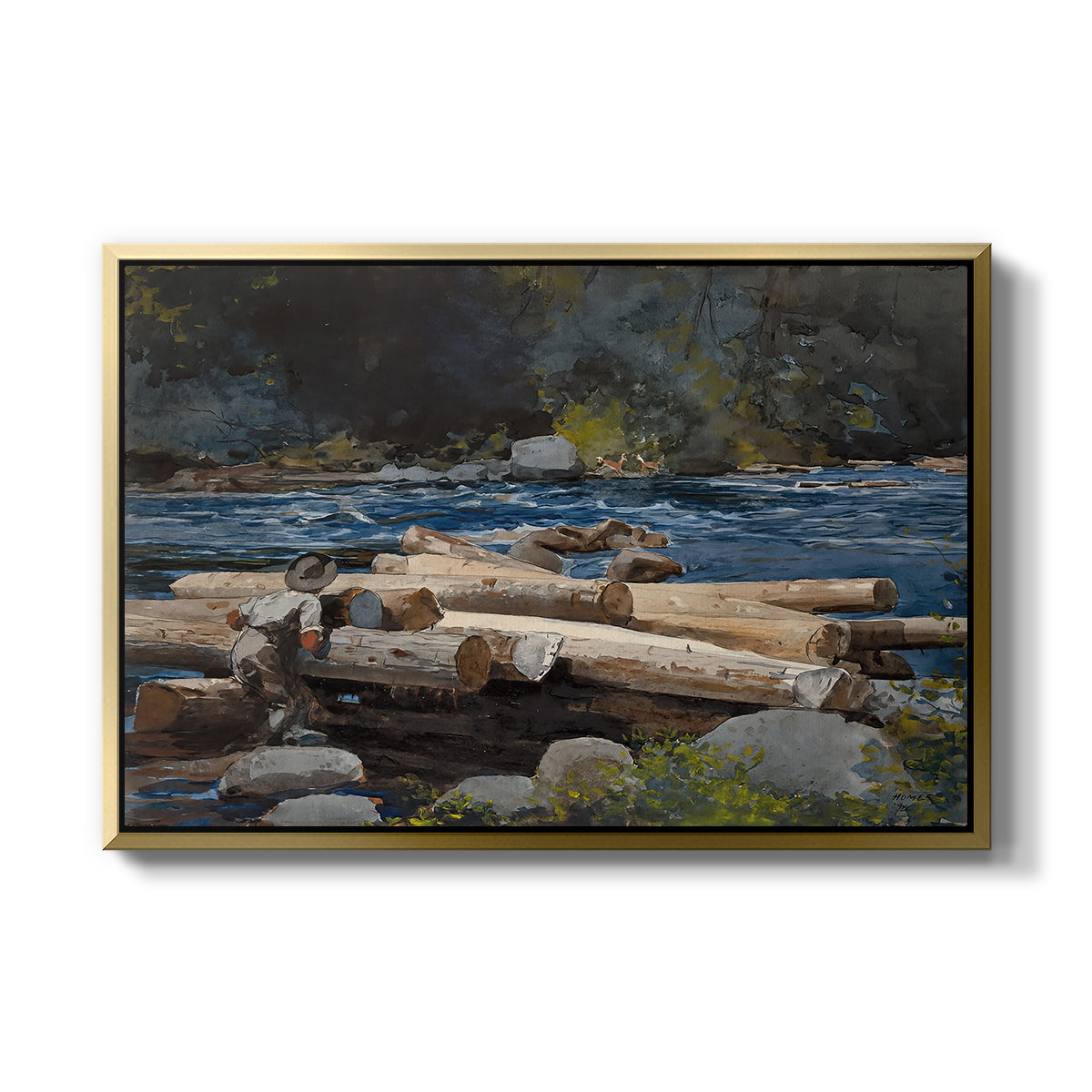 Hudson River, 1892 - Floater Framed Canvas Print