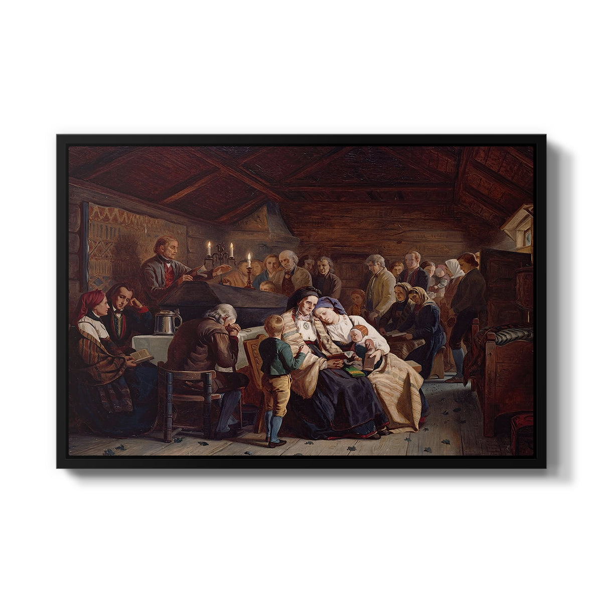 Funeral Feast, 1854 - Floater Framed Canvas Print