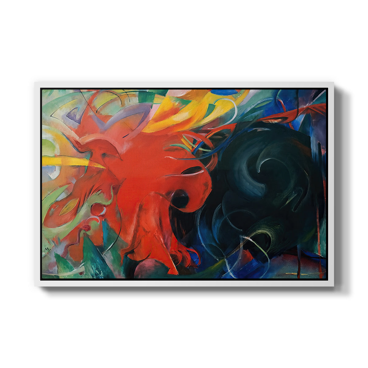 Fighting Forms, 1914 - Floater Framed Canvas Print