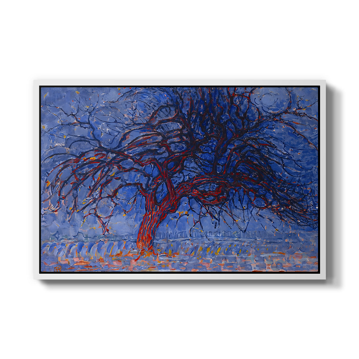 The Red Tree, 1909 - Floater Framed Canvas Print