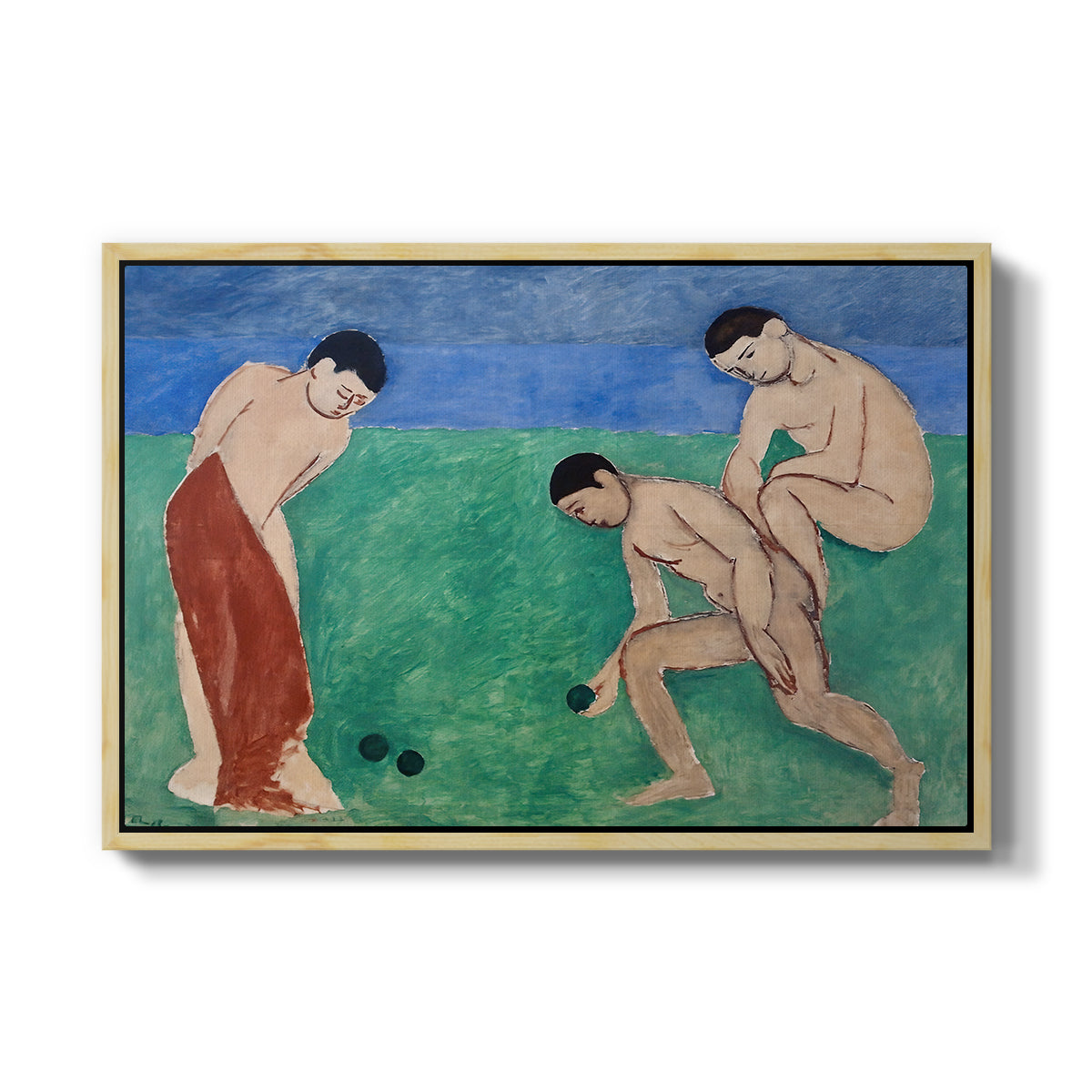 Game of Bowls, 1908 - Floater Framed Canvas Print