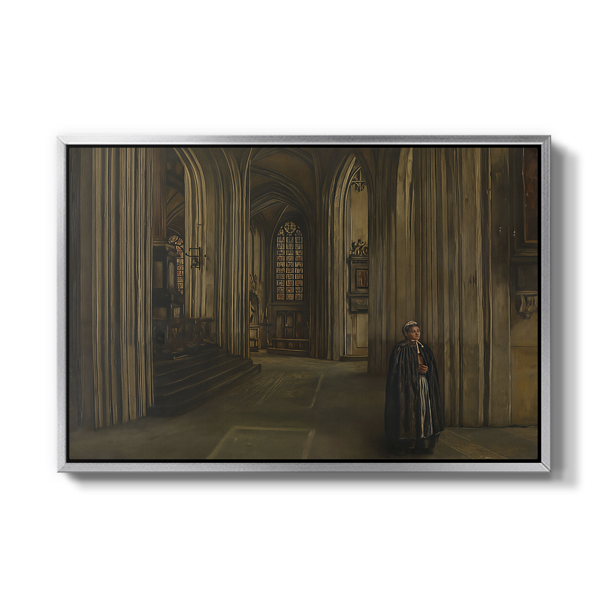 Interior of a Church, 1871 - Floater Framed Canvas Print