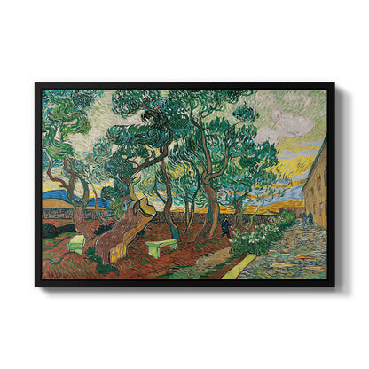 The Garden of Saint-Paul Hospital, 1889 - Floater Framed Canvas Print