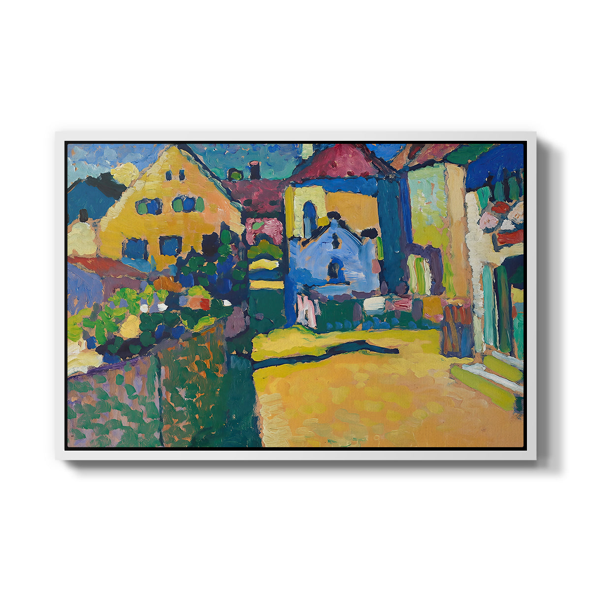 Green Lane in Murnau, 1909 - Floater Framed Canvas Print
