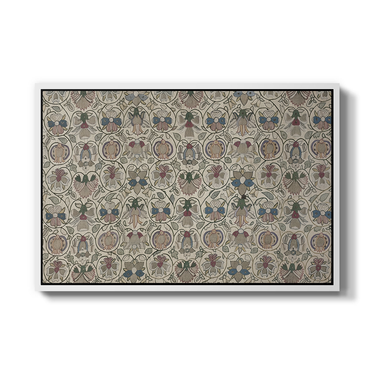 Long Cushion Cover (Printed Textile), c. 1600 - Floater Framed Canvas Print