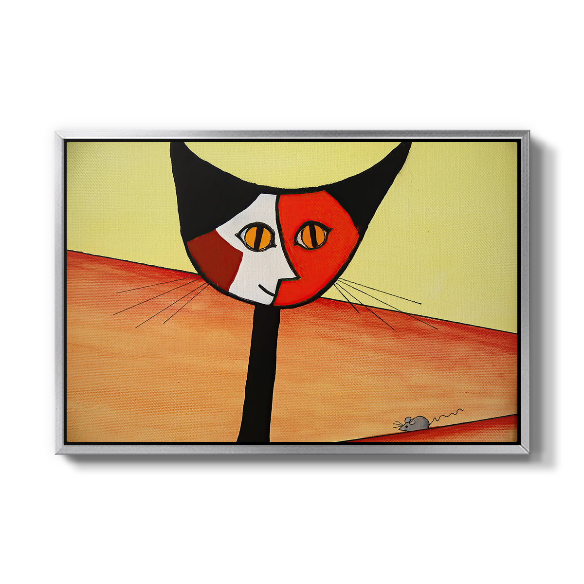 Picasso's Cat–El Gato - Floater Framed Canvas Print