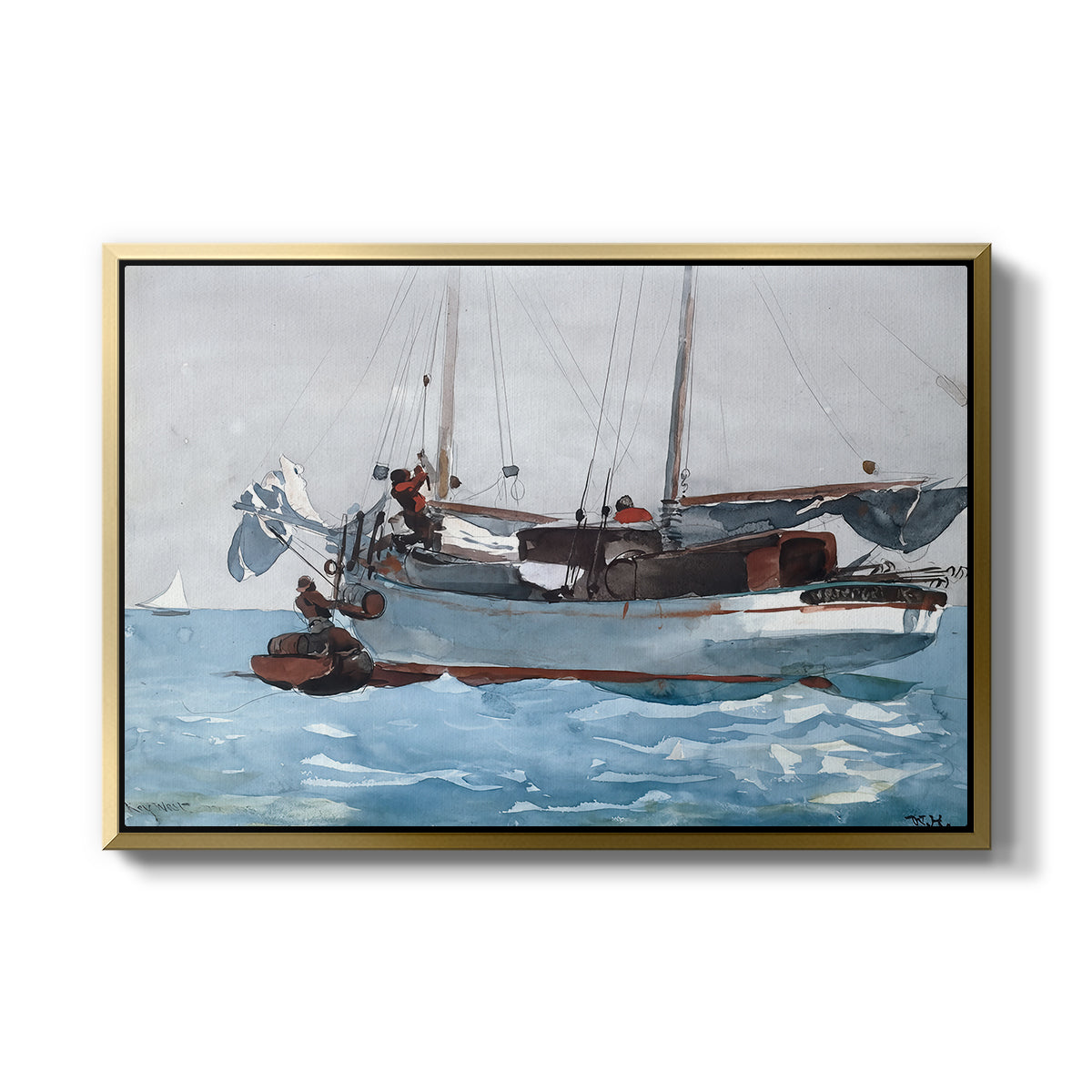 Taking on Wet Provisions, 1903 - Floater Framed Canvas Print