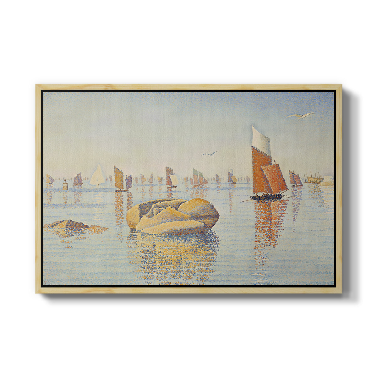 Concarneau, Quiet Morning, Opus 219, 1891 - Floater Framed Canvas Print