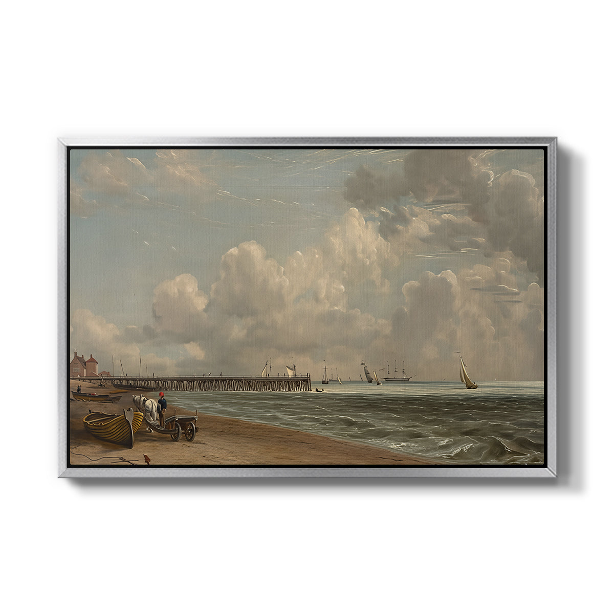 Yarmouth Jetty, 1822 - Floater Framed Canvas Print