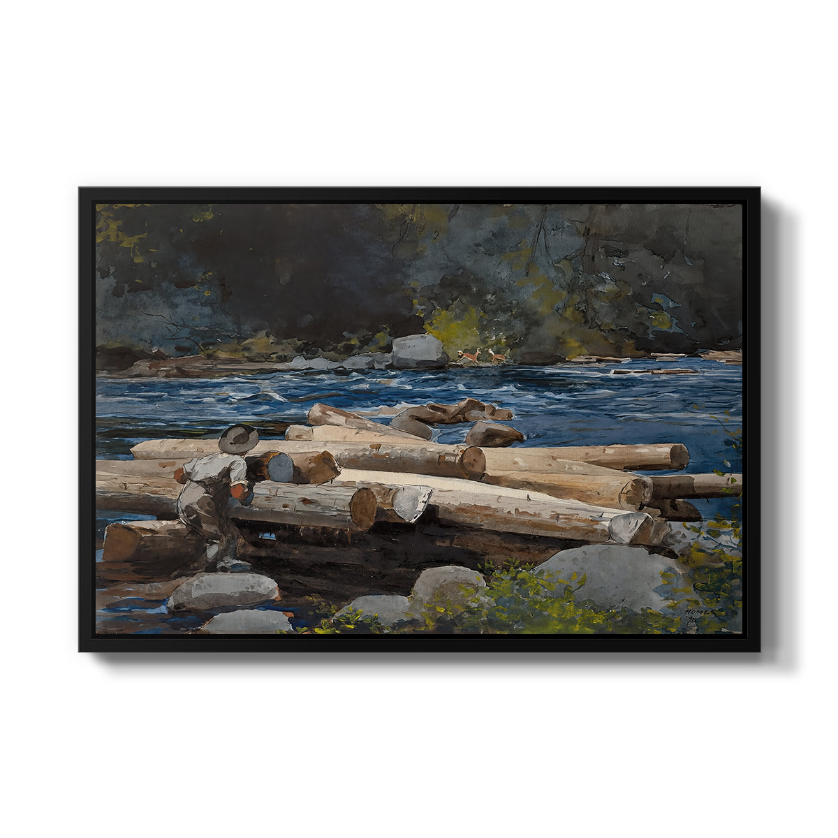 Hudson River, 1892 - Floater Framed Canvas Print