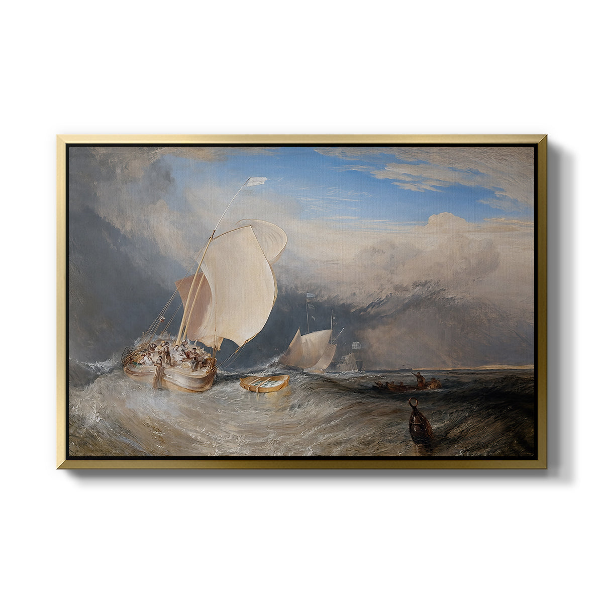 Fishing Boats with Hucksters Bargaining for Fish, 1837-1838 - Floater Framed Canvas Print