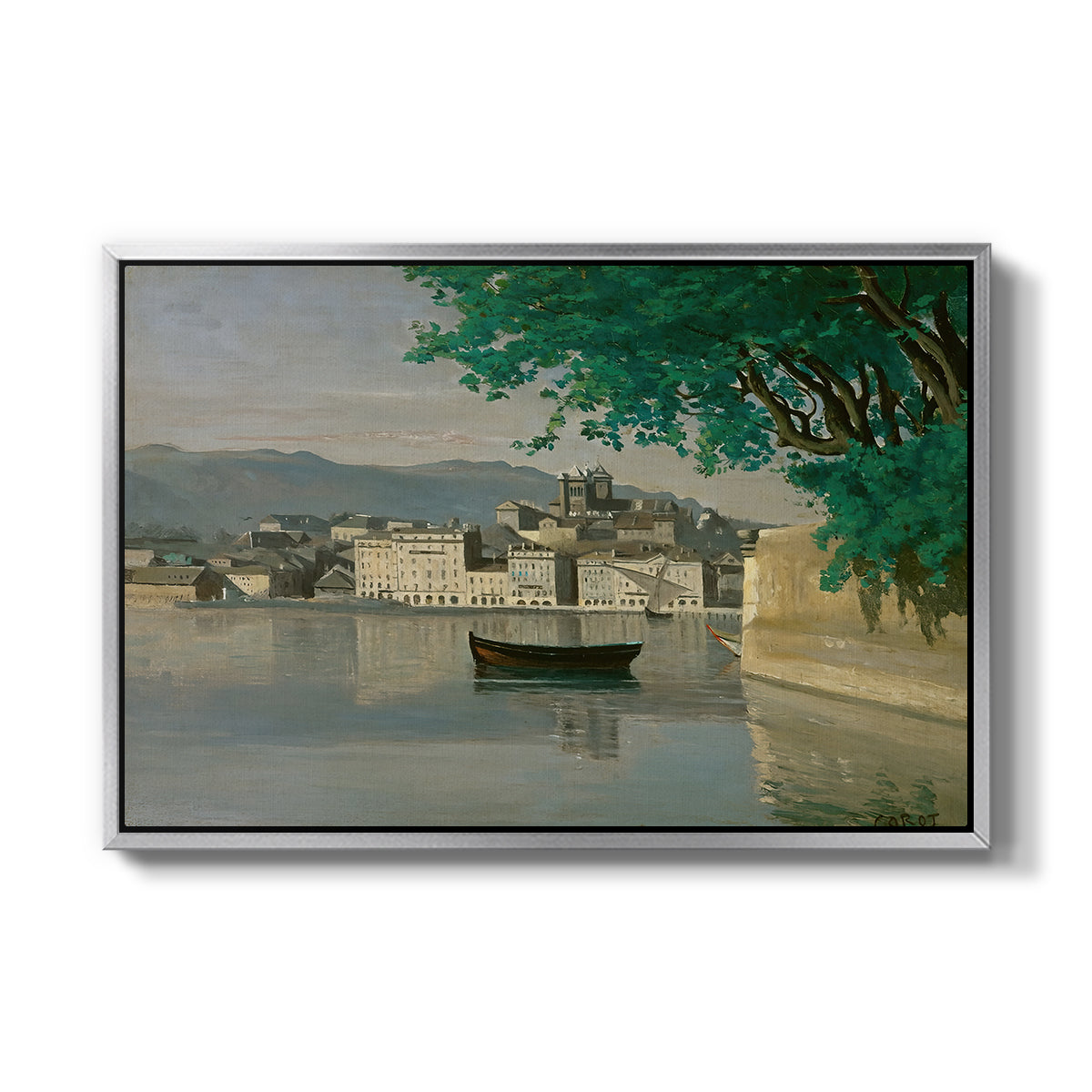 Geneva View of Part of the City, c. 1834-1835 - Floater Framed Canvas Print