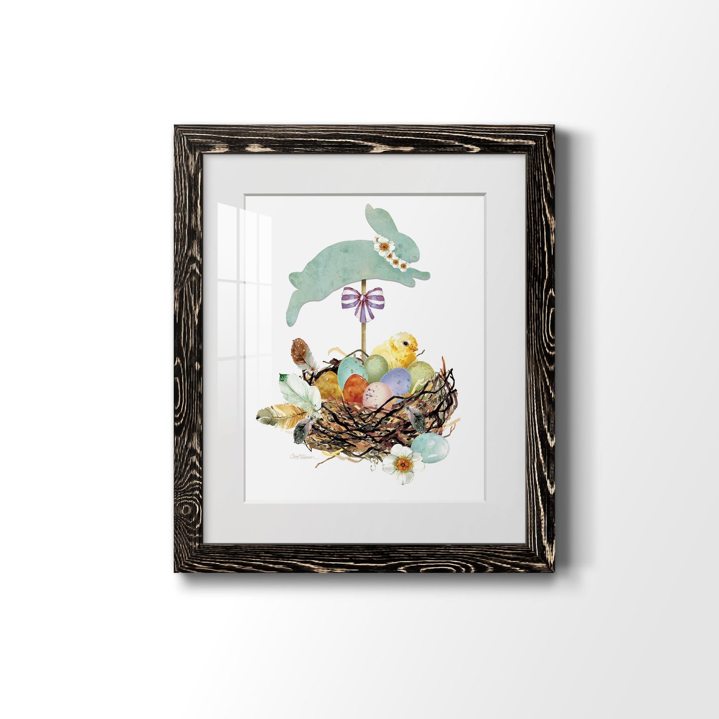 Bunny Hop - Premium Framed Print - Distressed Barnwood Frame - Ready to Hang