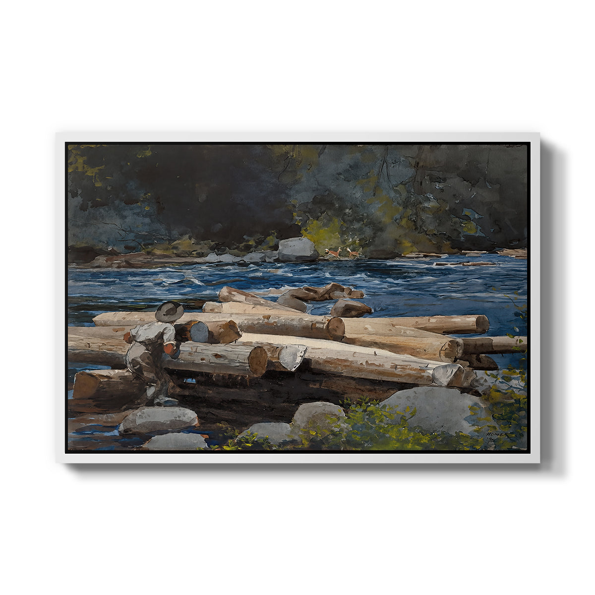 Hudson River, 1892 - Floater Framed Canvas Print