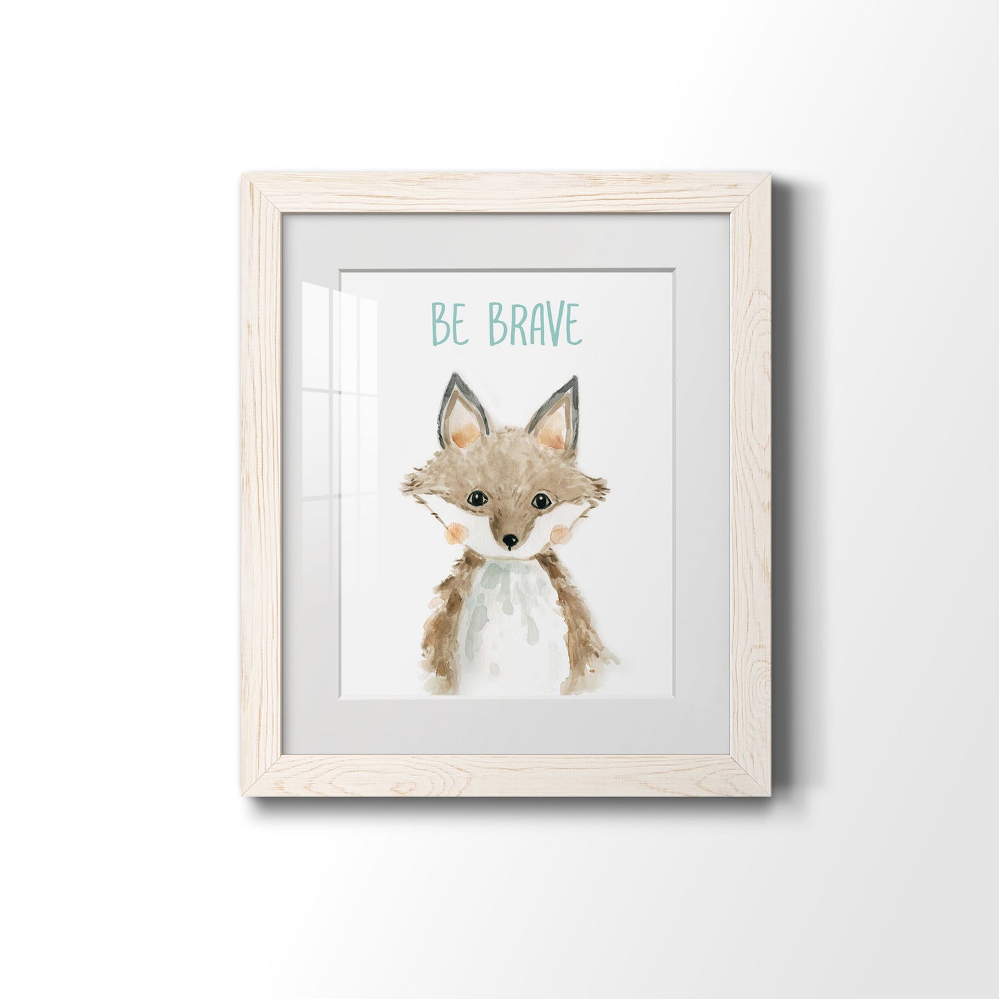 Be Brave Fox - Premium Framed Print - Distressed Barnwood Frame - Ready to Hang