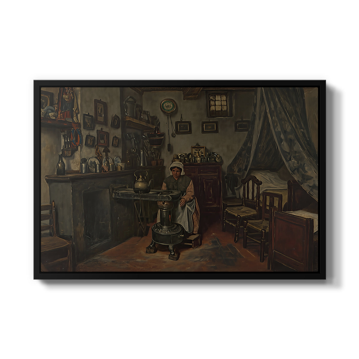Interior, c. 1865-1870 - Floater Framed Canvas Print