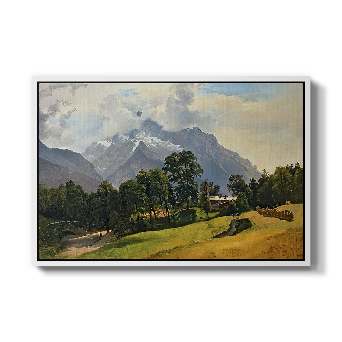 Mountains in Berchtesgaden - Floater Framed Canvas Print