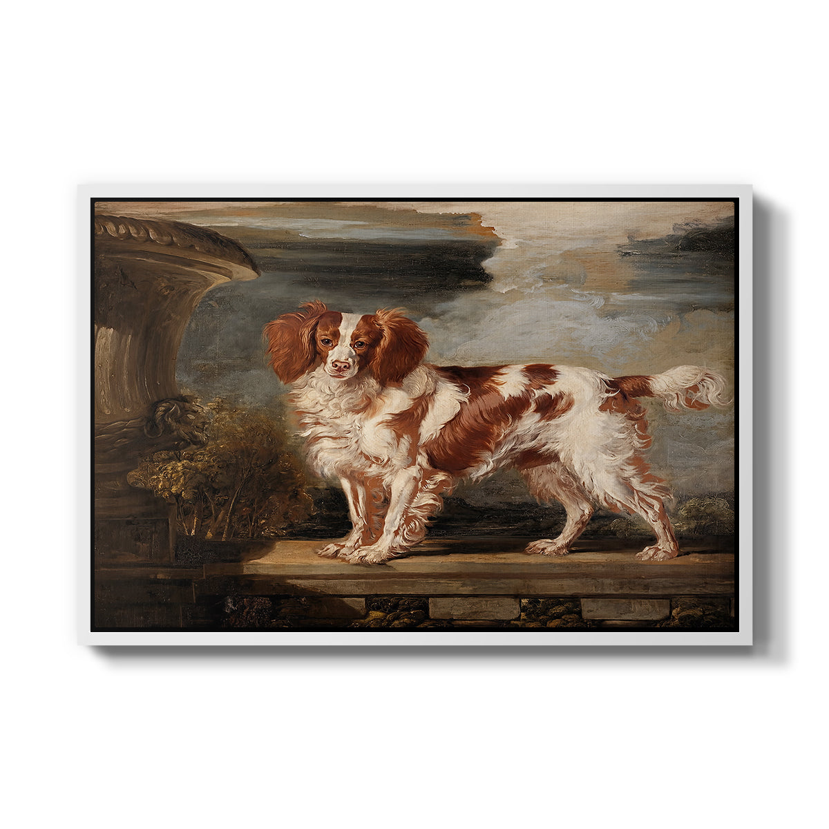 Portrait of Dash, a Favourite Spaniel, Property of Lady Frances Vane-Tempest, 1819 - Floater Framed Canvas Print