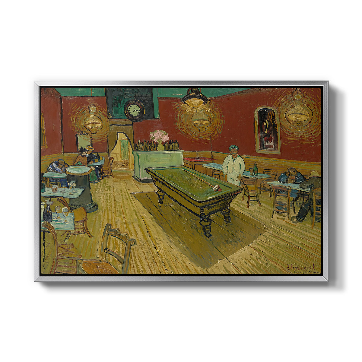 The Night Café, 1888 - Floater Framed Canvas Print