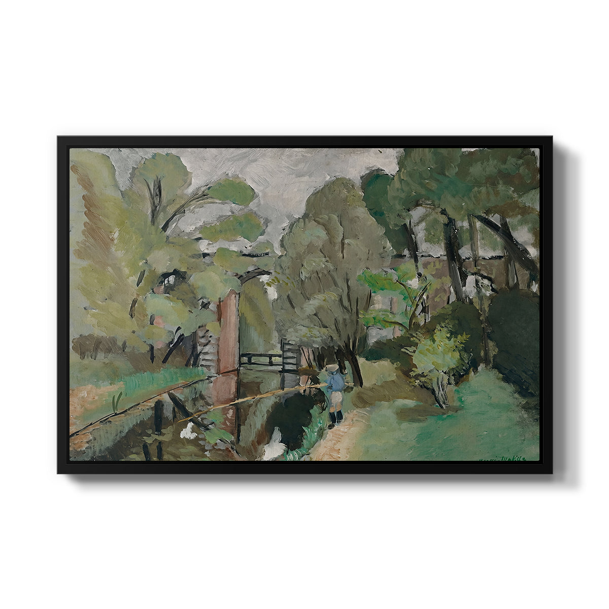 The Little Fisherman, Maintenon, 1918 - Floater Framed Canvas Print
