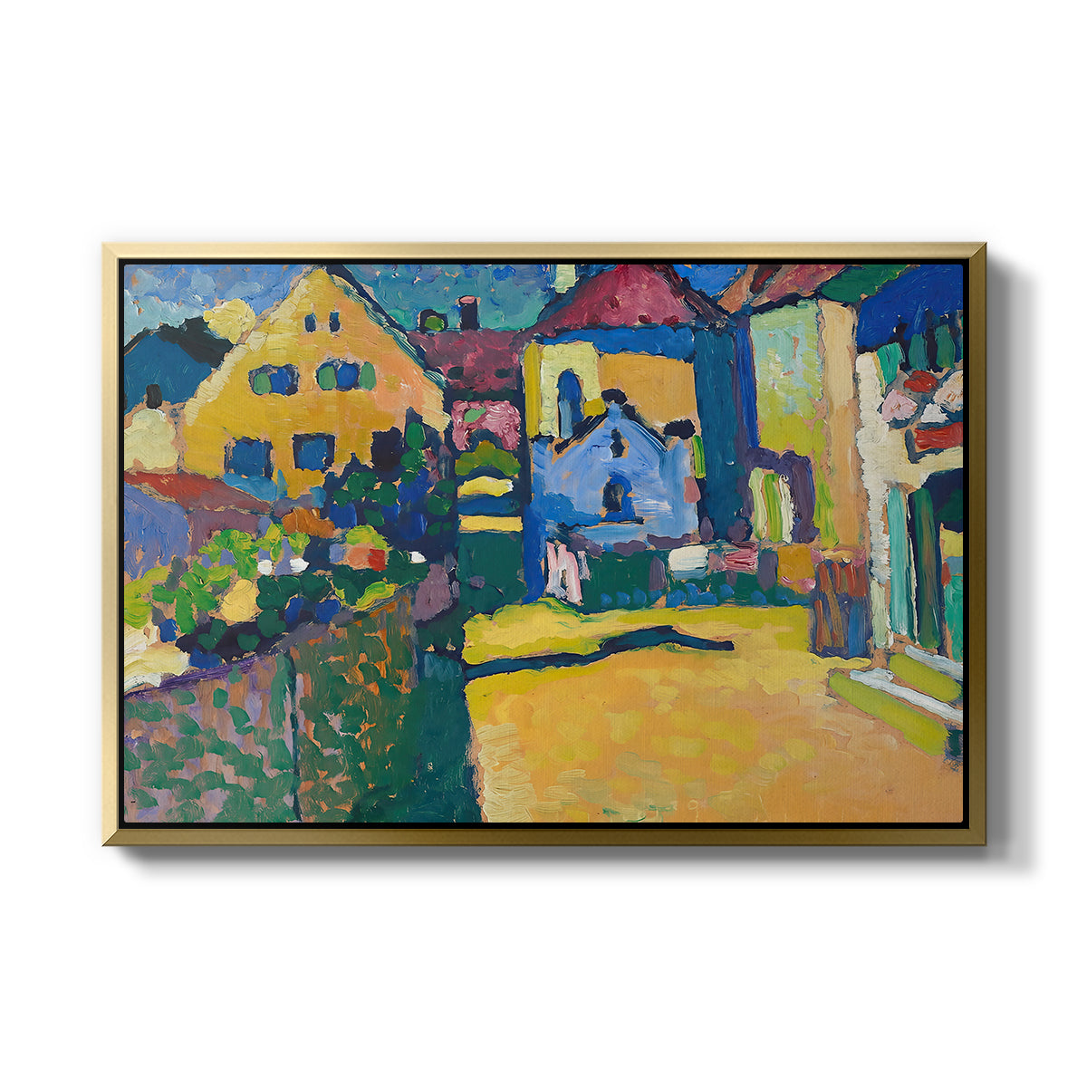 Green Lane in Murnau, 1909 - Floater Framed Canvas Print