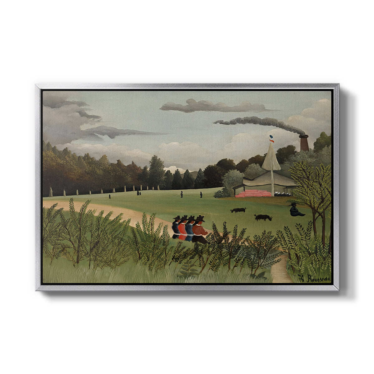 The Chair Factory at Alfortville, 1897 - Floater Framed Canvas Print