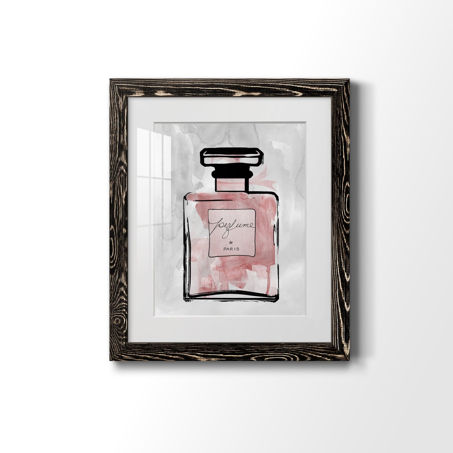 Blush Wash Perfume - Premium Framed Print - Distressed Barnwood Frame - Ready to Hang